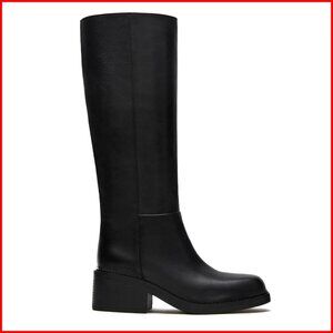 Knee High Boots Round Toe Chunky Block Heel Comfortable Low Heel Shoes